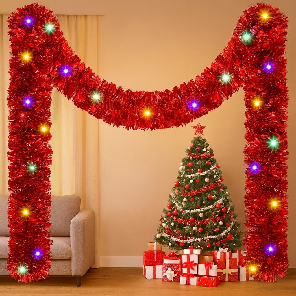 Guirlande de Noël scintillante 5 m – Lot de 1 ou 3 pièces – Décoration intérieure/extérieure Urban Pulse