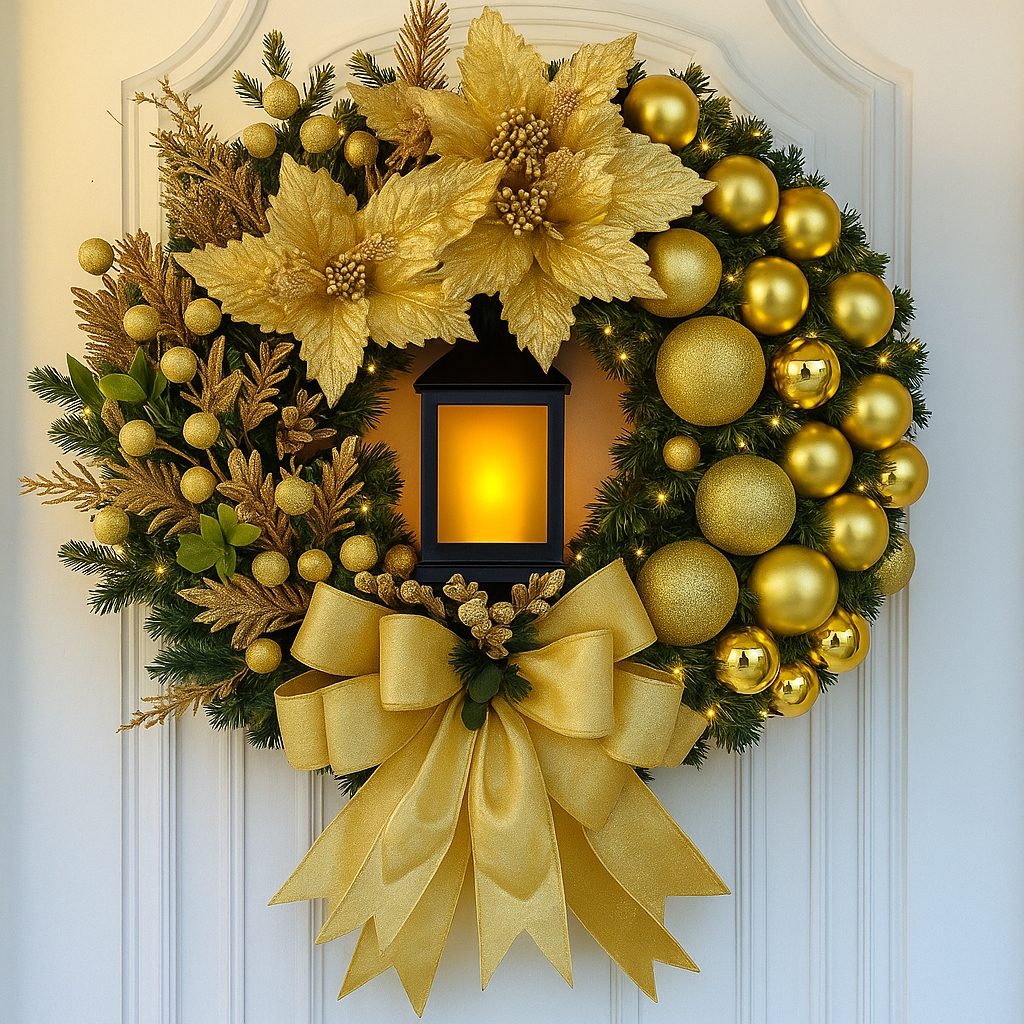 🎄 Couronne de Noël avec Lanterne LED – Urban Pulse Urban Pulse