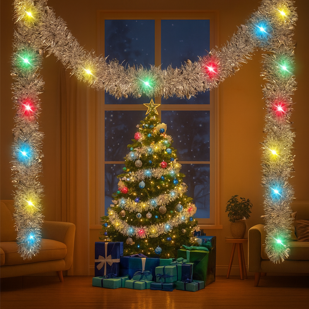 Guirlande de Noël scintillante 5 m – Lot de 1 ou 3 pièces – Décoration intérieure/extérieure Urban Pulse