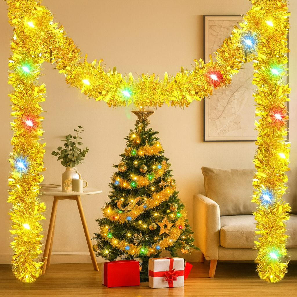 Guirlande de Noël scintillante 5 m – Lot de 1 ou 3 pièces – Décoration intérieure/extérieure Urban Pulse