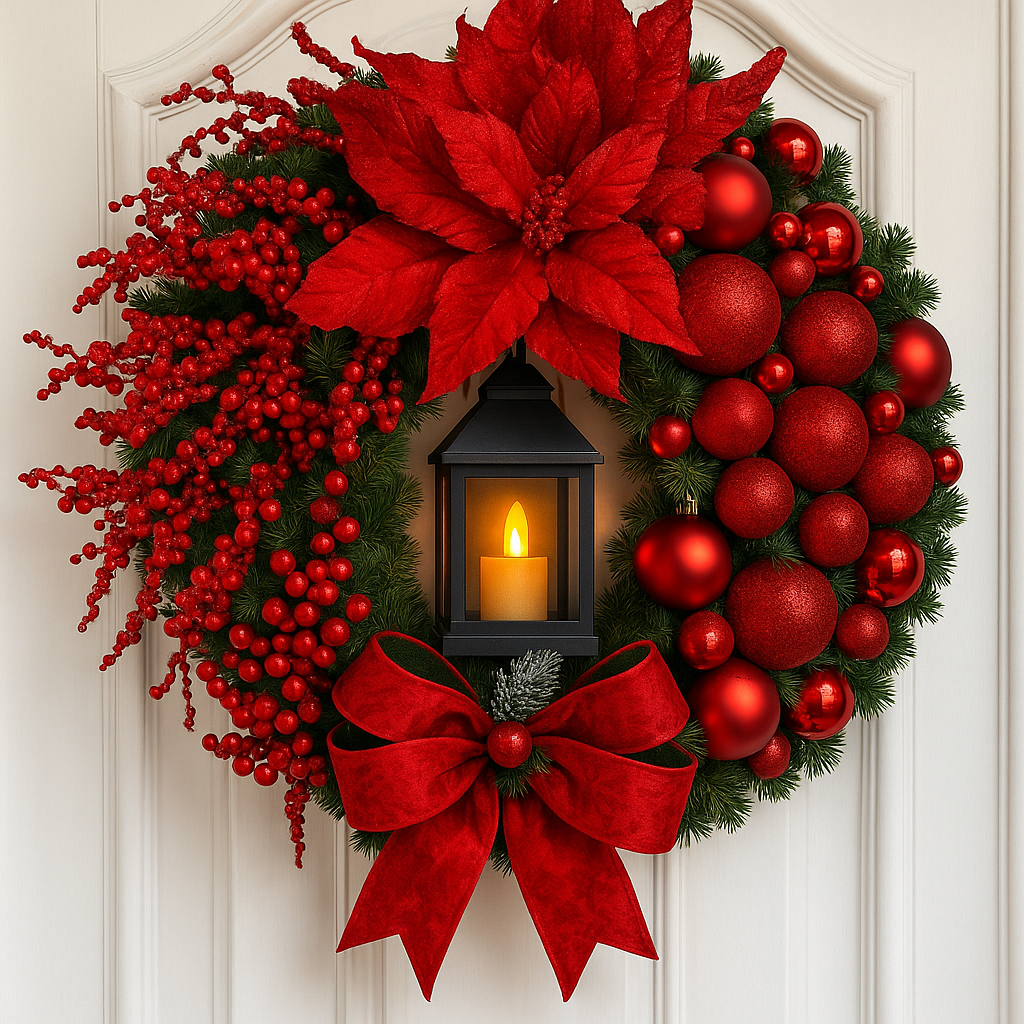 🎄 Couronne de Noël avec Lanterne LED – Urban Pulse Urban Pulse