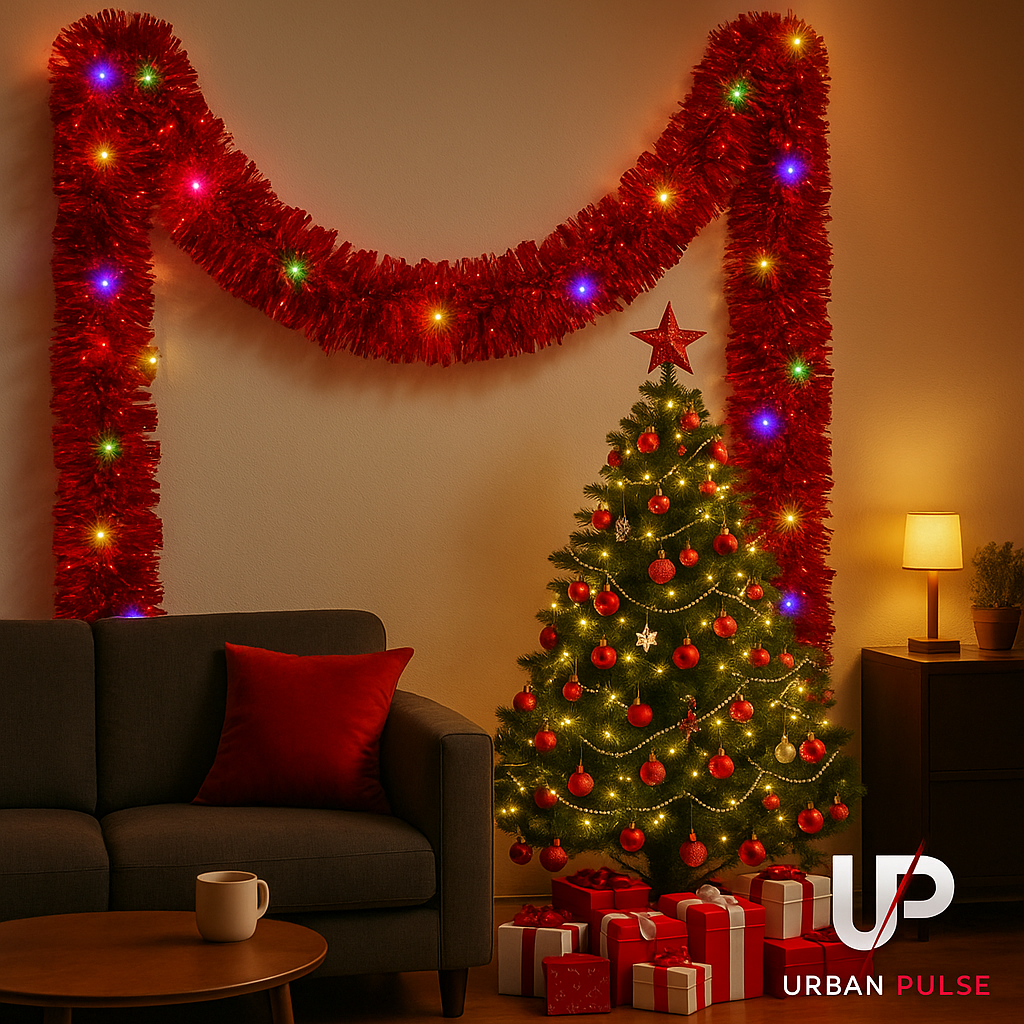 Guirlande de Noël scintillante 5 m – Lot de 1 ou 3 pièces – Décoration intérieure/extérieure Urban Pulse