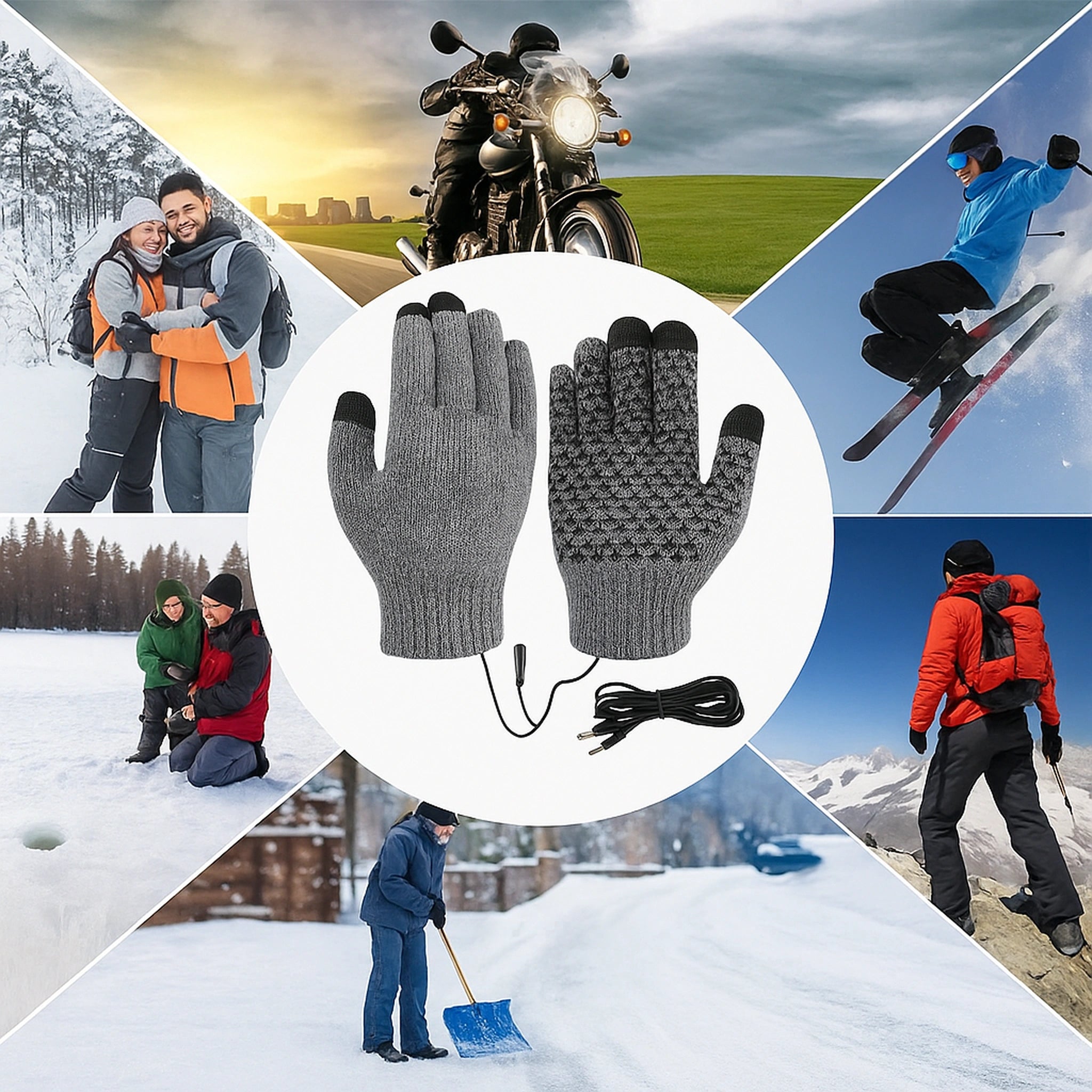 Gants Chauffants USB Tactiles – Hiver, Ski & Vélo Urban Pulse