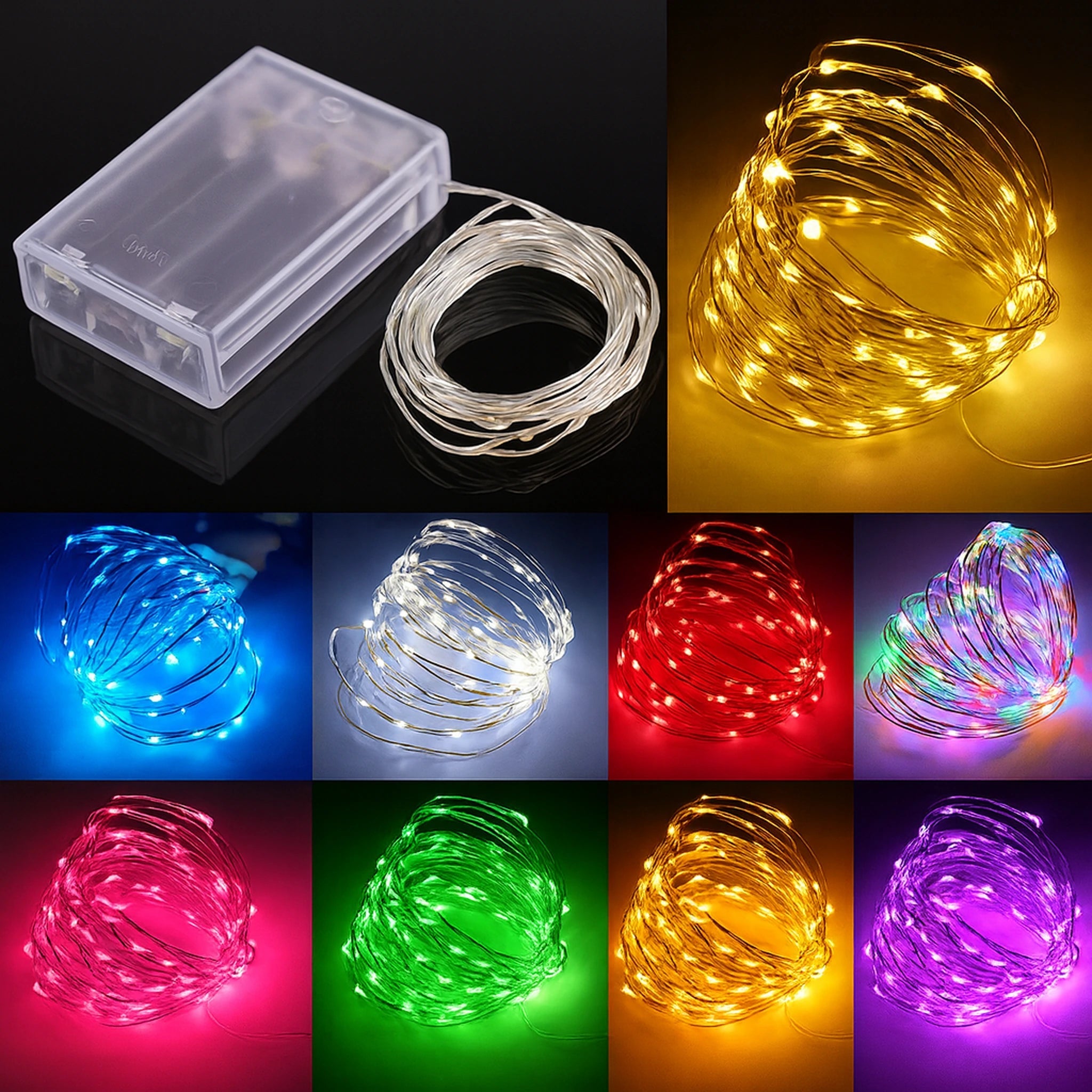 1Pack Fairy Light String Led Copper Wire String Light 1/2/3/5/10M Battery Powered For Bedroom Garden Party Wedding Decoration Urban Pulse