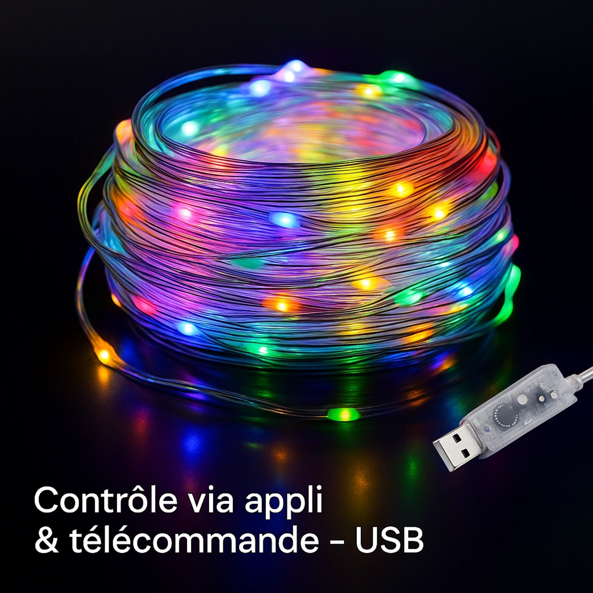 Guirlande LED intelligente IP65 – Contrôle appli & télécommande – USB Urban Pulse