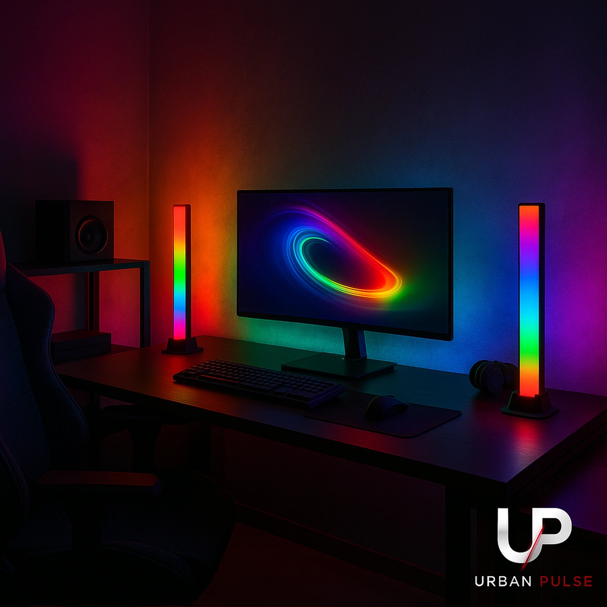 USB LED Light Bar RGB Color Changing TV Backlight Remote Symphony Atmosphere Light Strips Music Rhythm Ambient Pickup Lamp Decor Urban Pulse