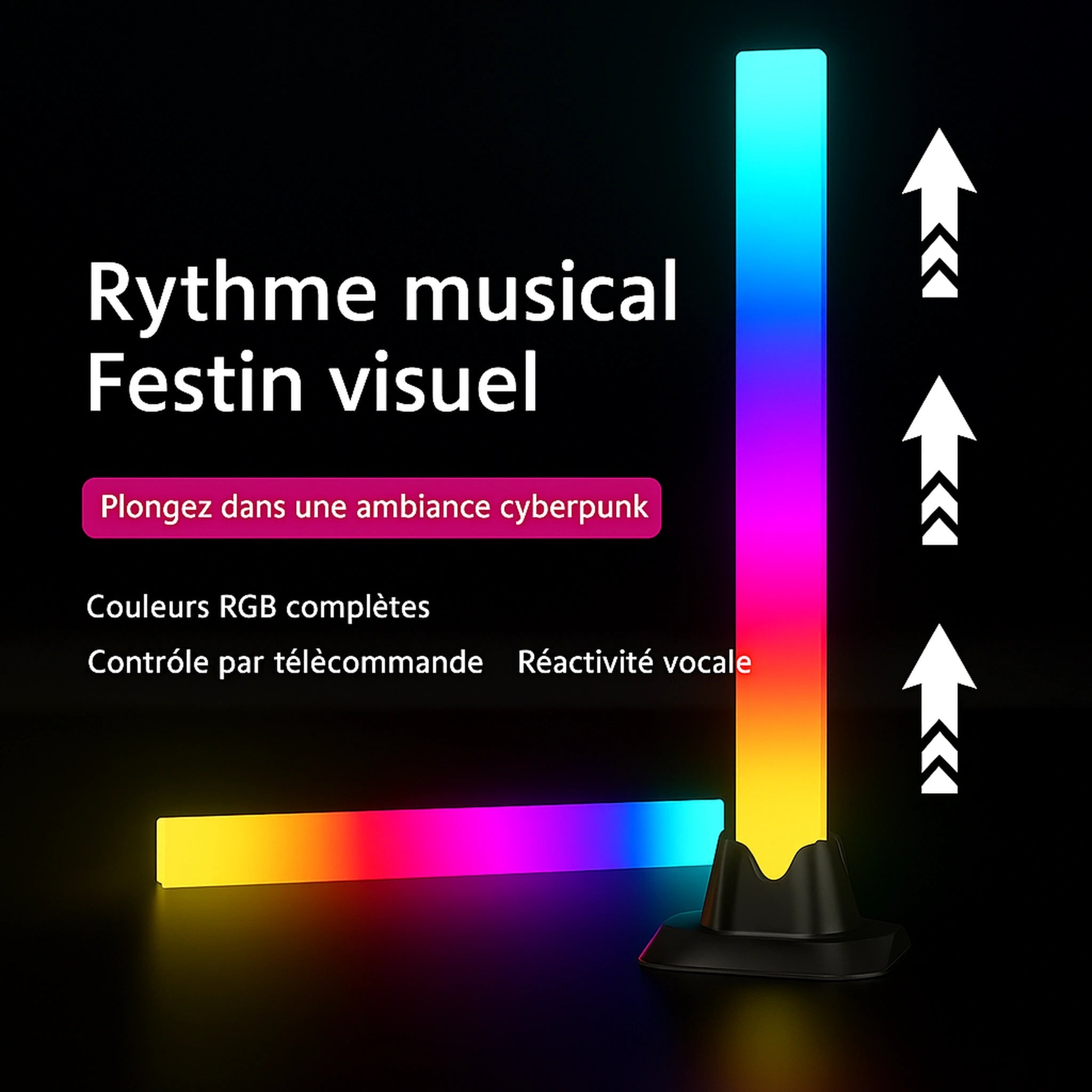 USB LED Light Bar RGB Color Changing TV Backlight Remote Symphony Atmosphere Light Strips Music Rhythm Ambient Pickup Lamp Decor Urban Pulse