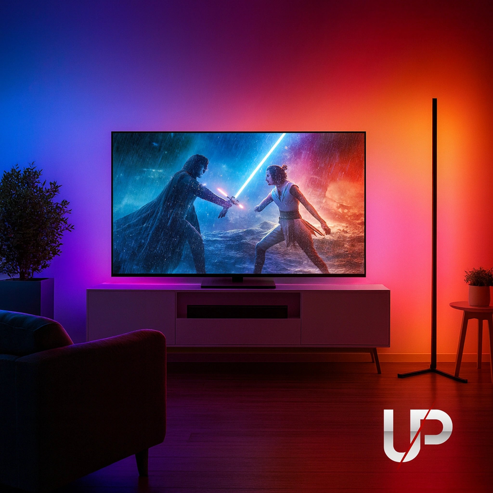 Lampe LED Connectée RGBIC – Éclairage d’Angle Intelligent avec Appli & Musique Urban Pulse