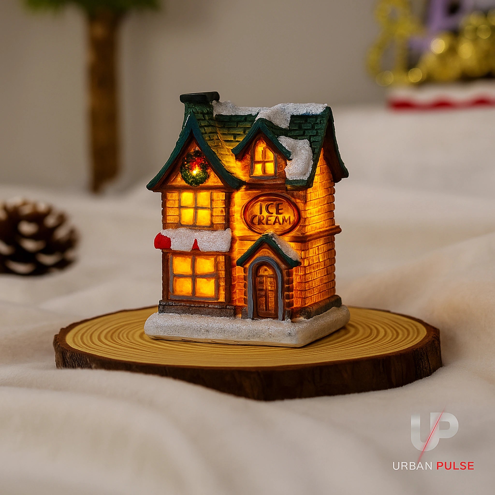 1~6pcs 2025 Christmas Ornaments LED Night Light Luminous Castle Snow House Sculpture Xmas Decoration for Home New Year Navidad Urban Pulse