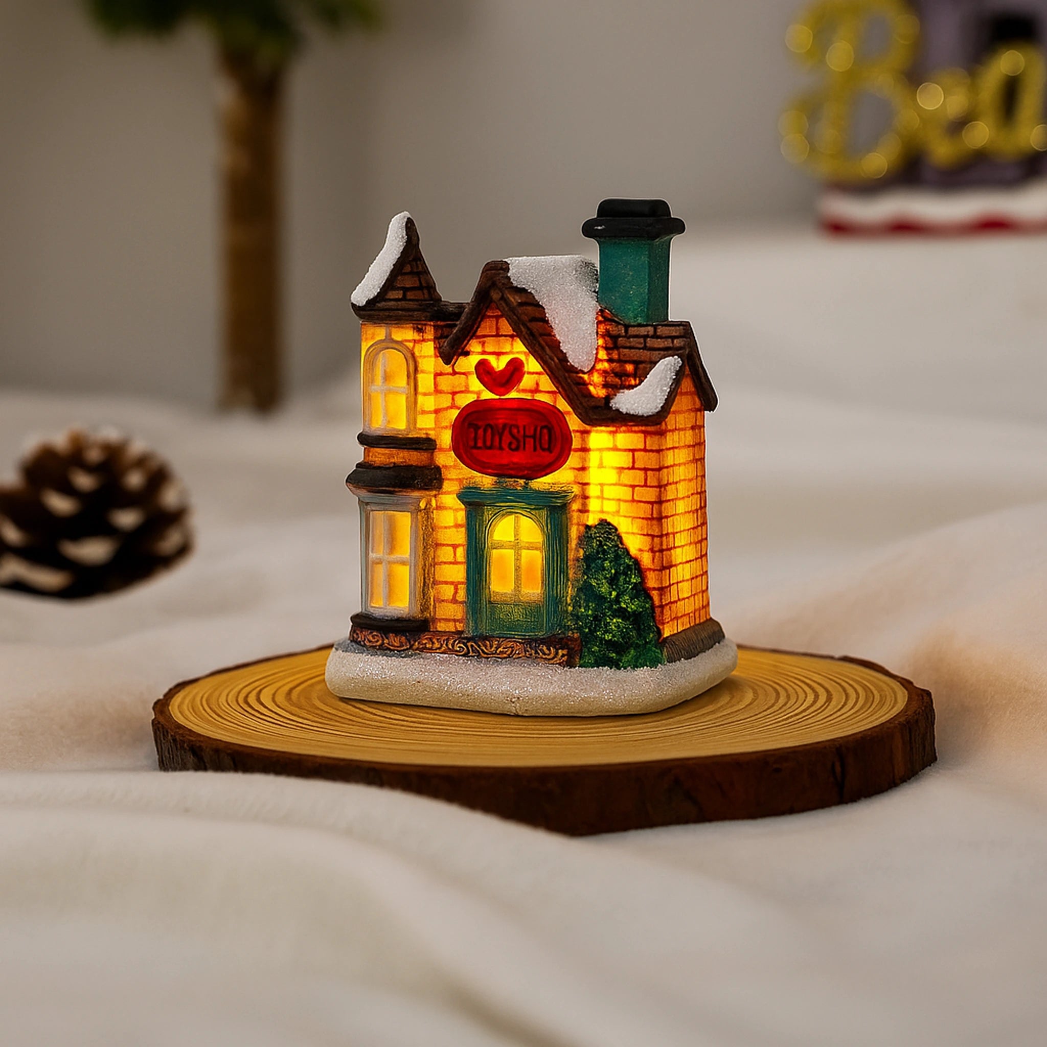 1~6pcs 2025 Christmas Ornaments LED Night Light Luminous Castle Snow House Sculpture Xmas Decoration for Home New Year Navidad Urban Pulse