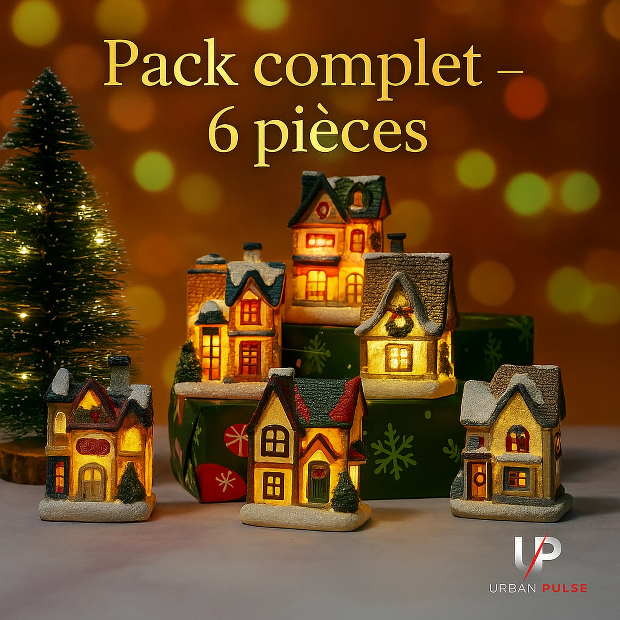 1~6pcs 2025 Christmas Ornaments LED Night Light Luminous Castle Snow House Sculpture Xmas Decoration for Home New Year Navidad Urban Pulse