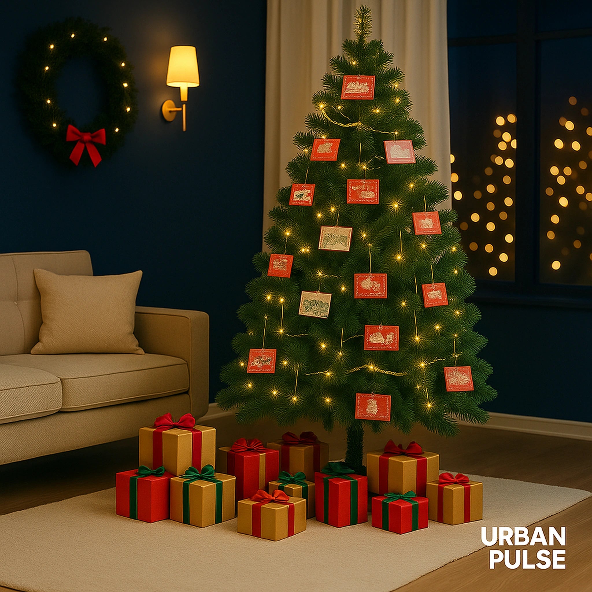 Sapin de Noël Artificiel Premium 1m95 – Branches Denses & Support Métallique Robuste Urban Pulse