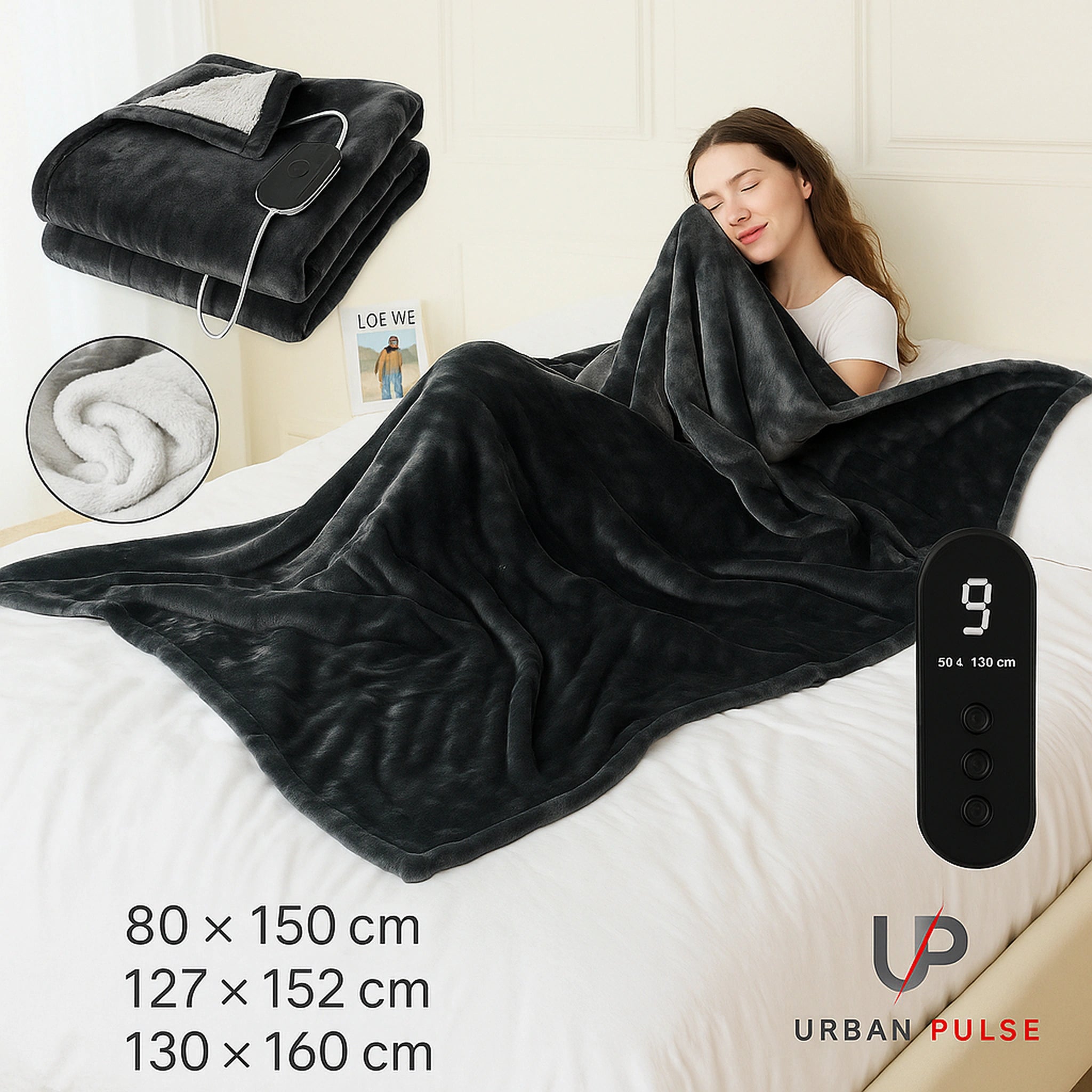 Couverture chauffante lavable Urban Pulse – Flanelle & polaire à thermostat intelligent Urban Pulse