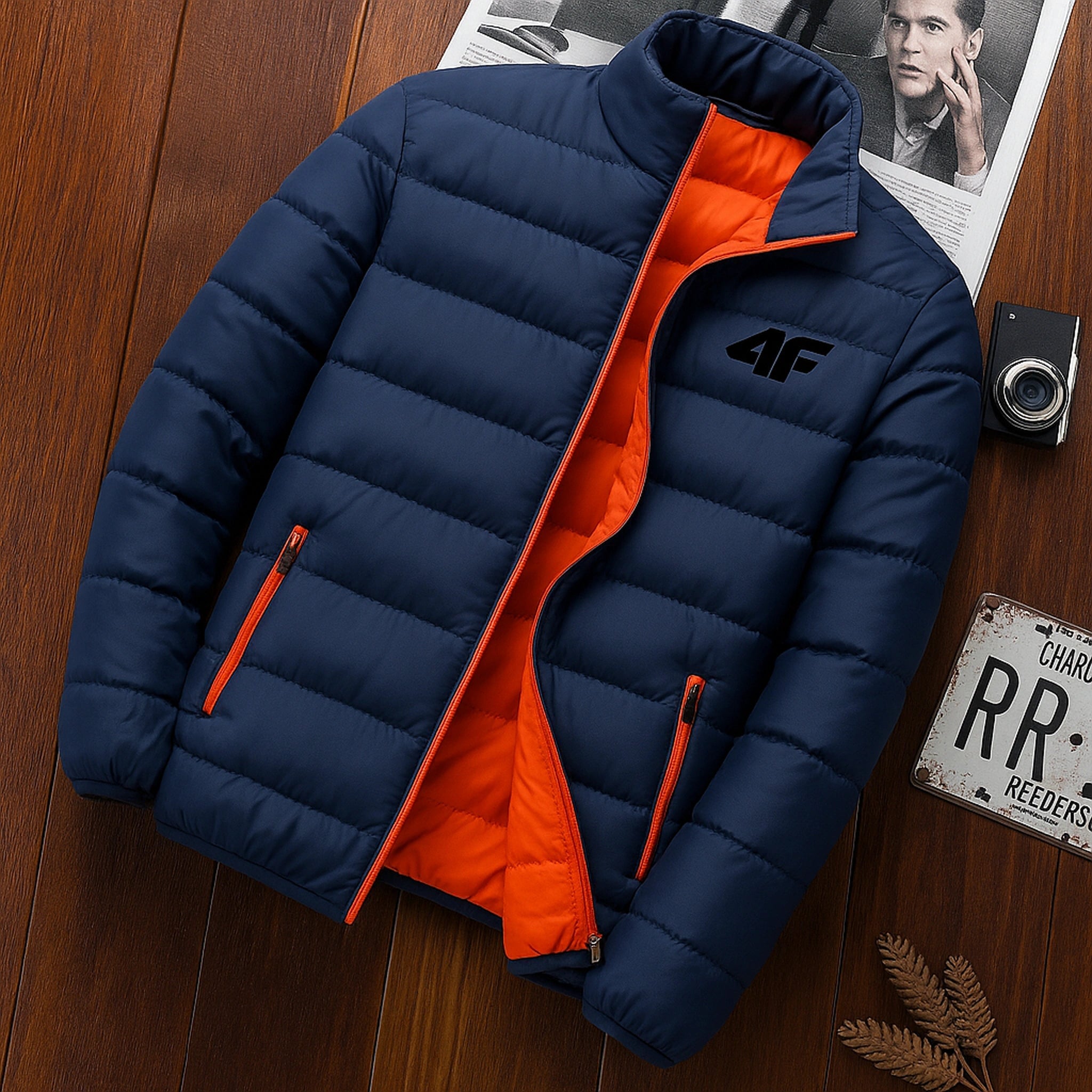 Men's casual jacket, waterproof windbreaker, zippered warm solid color, large size, autumn and winter Urban Pulse