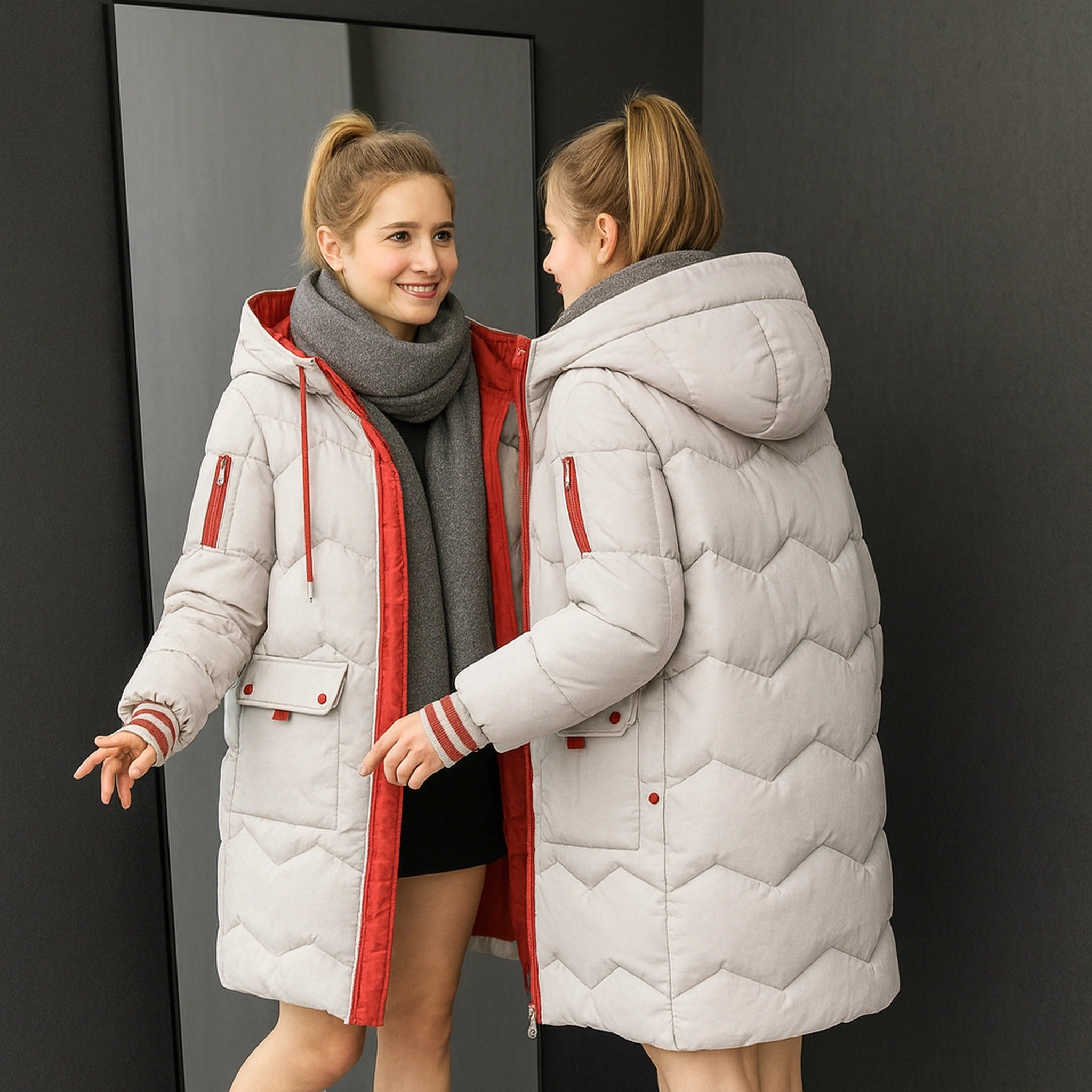 Doudoune longue femme hiver – Parka chaude à capuche Urban Pulse