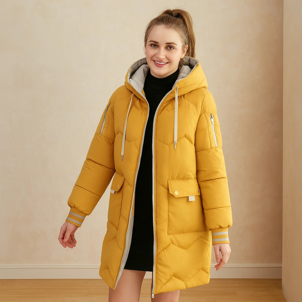 Doudoune longue femme hiver – Parka chaude à capuche Urban Pulse