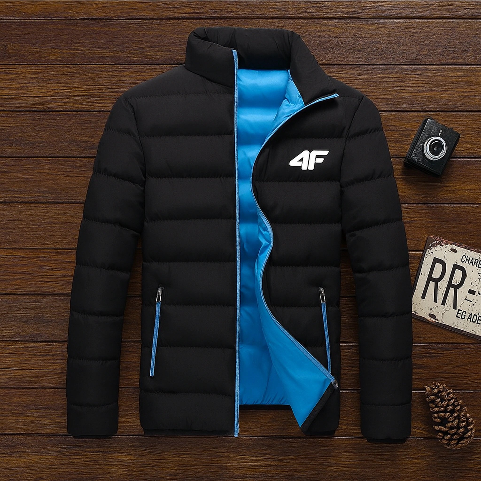 Men's casual jacket, waterproof windbreaker, zippered warm solid color, large size, autumn and winter Urban Pulse