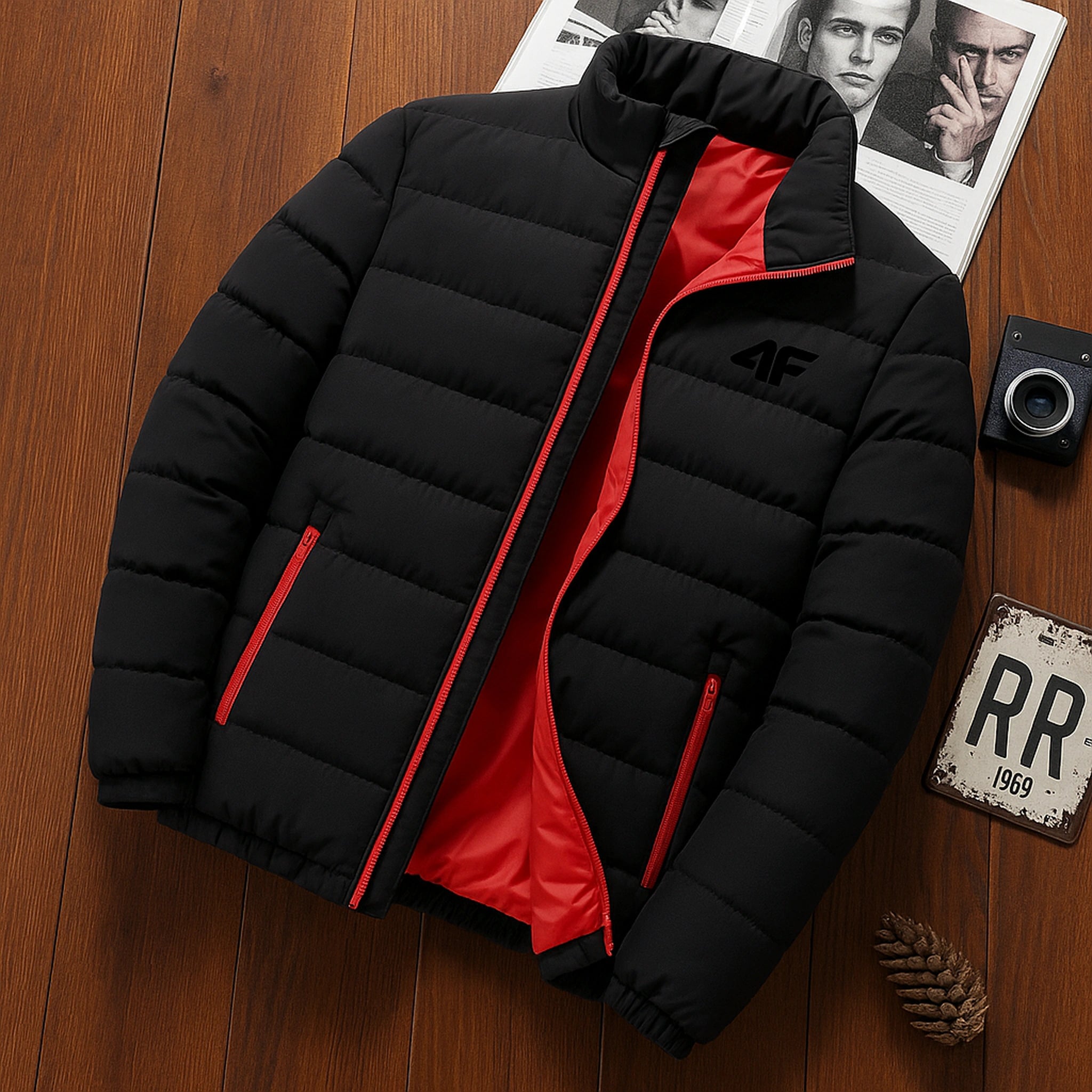 Men's casual jacket, waterproof windbreaker, zippered warm solid color, large size, autumn and winter Urban Pulse