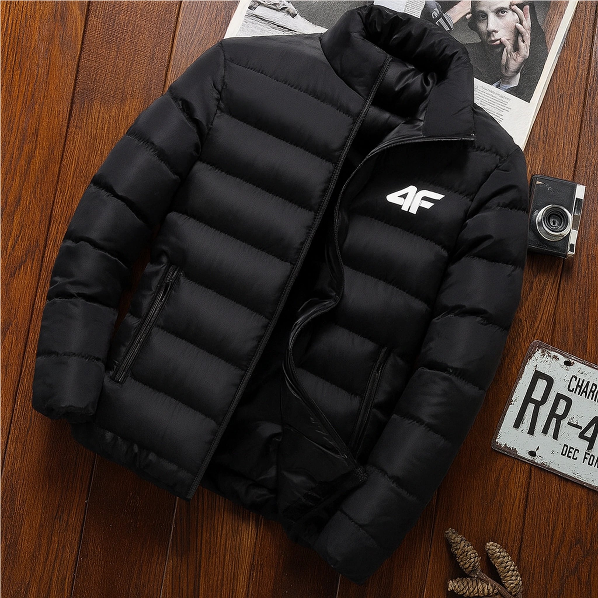 Men's casual jacket, waterproof windbreaker, zippered warm solid color, large size, autumn and winter Urban Pulse