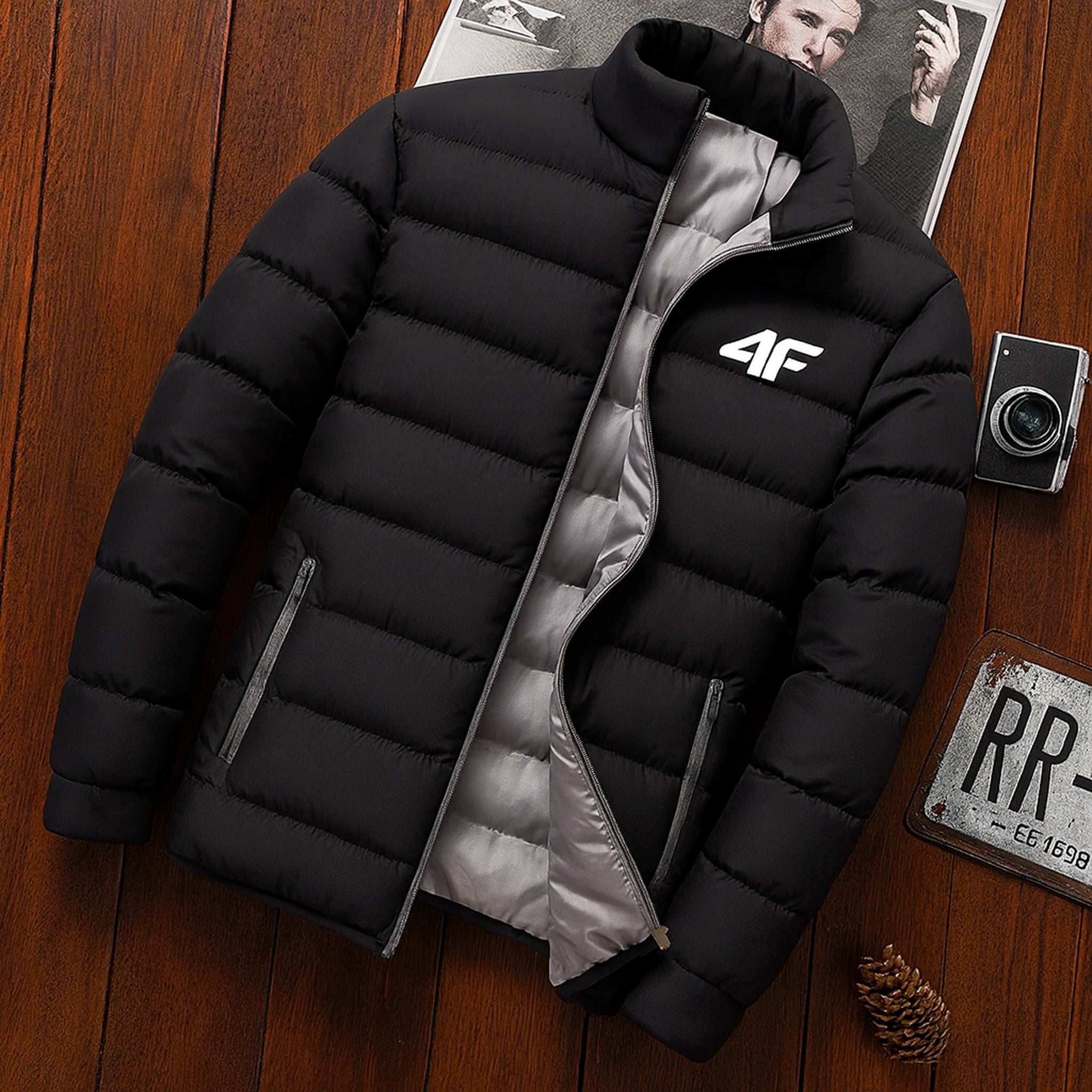 Men's casual jacket, waterproof windbreaker, zippered warm solid color, large size, autumn and winter Urban Pulse