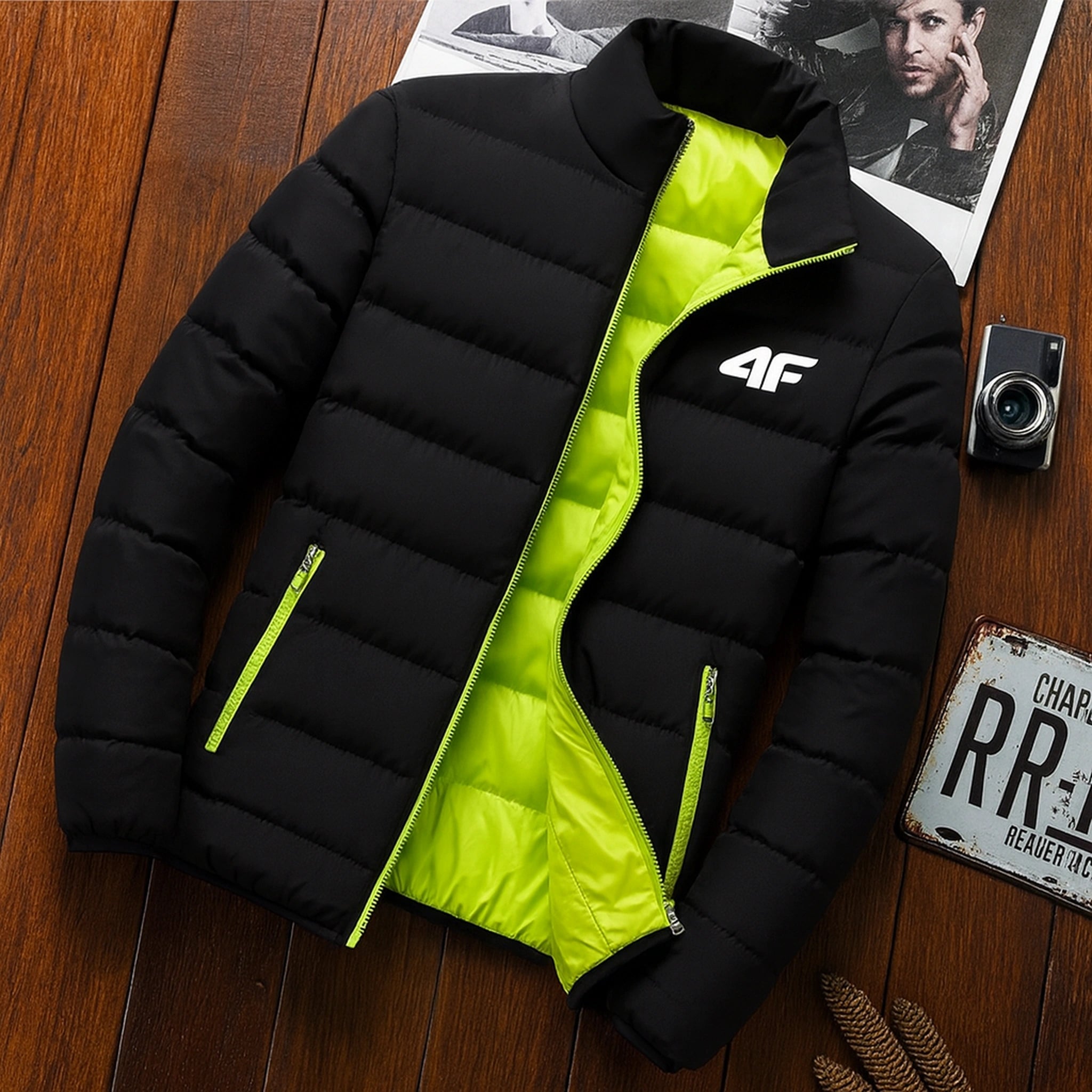 Men's casual jacket, waterproof windbreaker, zippered warm solid color, large size, autumn and winter Urban Pulse